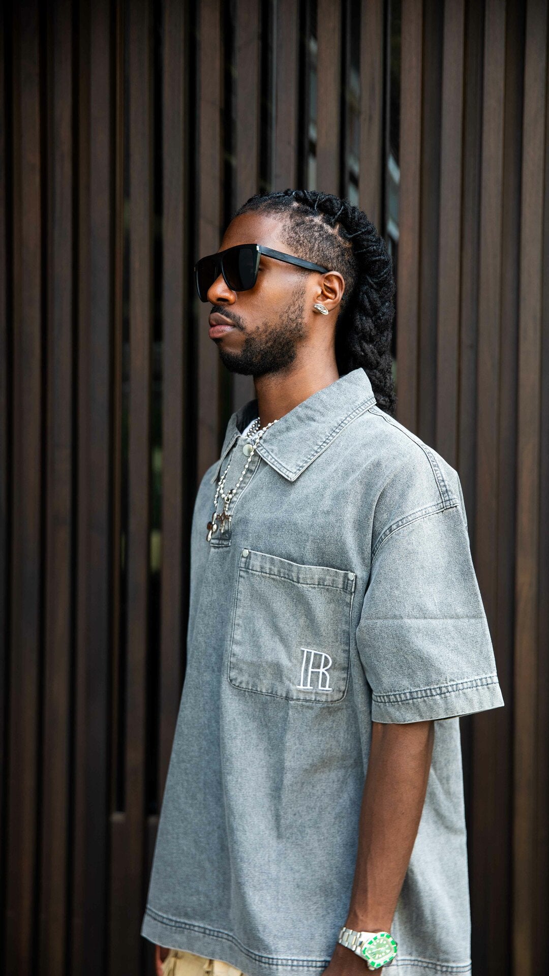 WASHED OVERSIZED DENIM SHIRT